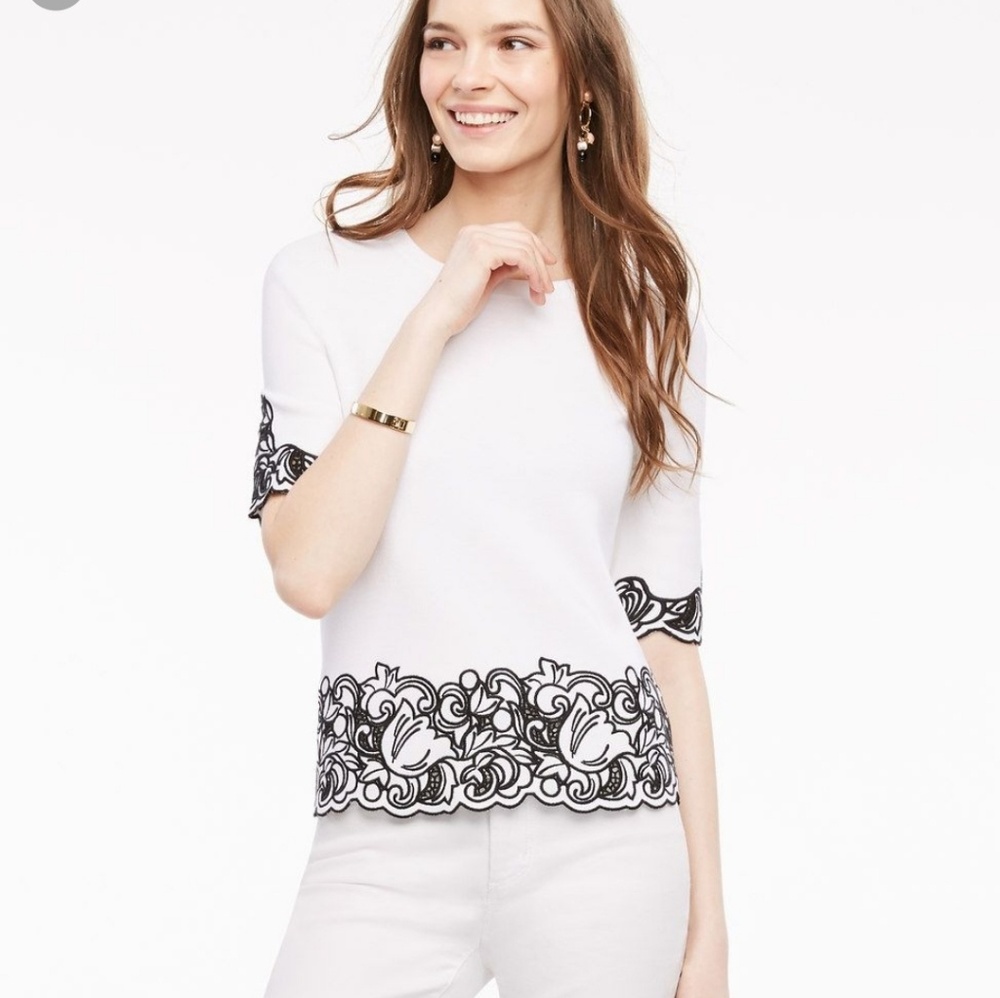 Ann Taylor embroidered sweater